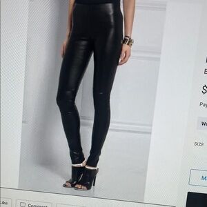 Balenciaga chocalate brown High-Rise Faux Leather Skinny Pants.